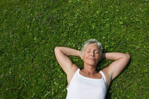 Woman on grass